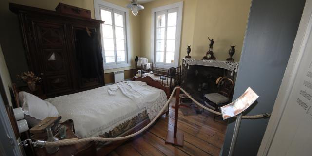 Detailaufnahme Schlafzimmer im Wohnhaus von Henri Matisse, Bohain-en-Vermandois, Nordfrankreich. Copyright: La Maison Familiale Henri Matisse - Studio Jean Paul Bohain