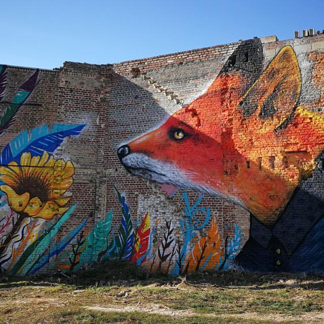 Street Art in Saint-Quentin, roter Fuchs, Copyright: Ville de Saint-Quentin - service culture