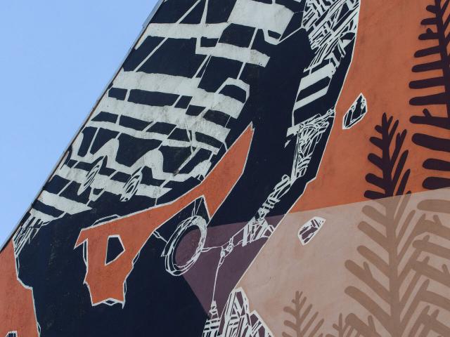 Street Art in Lille in Orange, Weiß und Schwarz, Copyright: CRTC Hauts-de-France - Ludovic Leleu