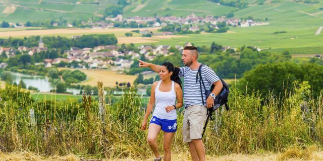 Wandern auf der Champagner-Route in Nordfrankreich. Copyright: Aisne Tourisme - Sylvain Cambon