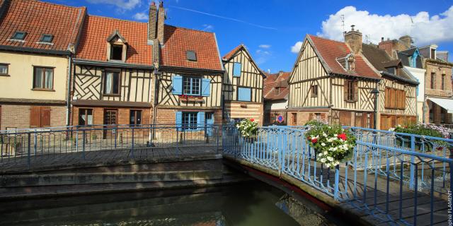 Blick auf bunte Häuserfassaden im Stadtviertel Saint Leu in Amiens, Nordfrankreich. Copyright: CRTC Hauts-de-France - AS Flament