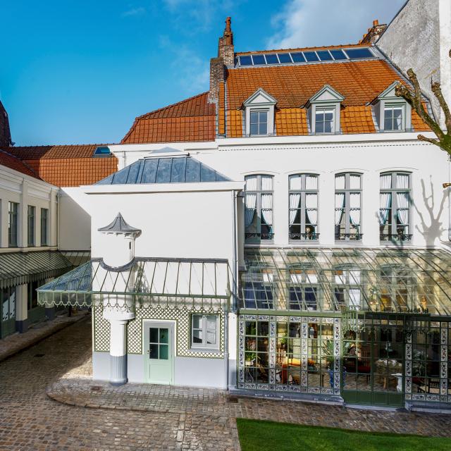 Blick auf die weiße Fassade des Geburtshauses von Charles de Gaulle, Lille, Nordfrankreich. Copyright: MNCDG - CD59 (21)